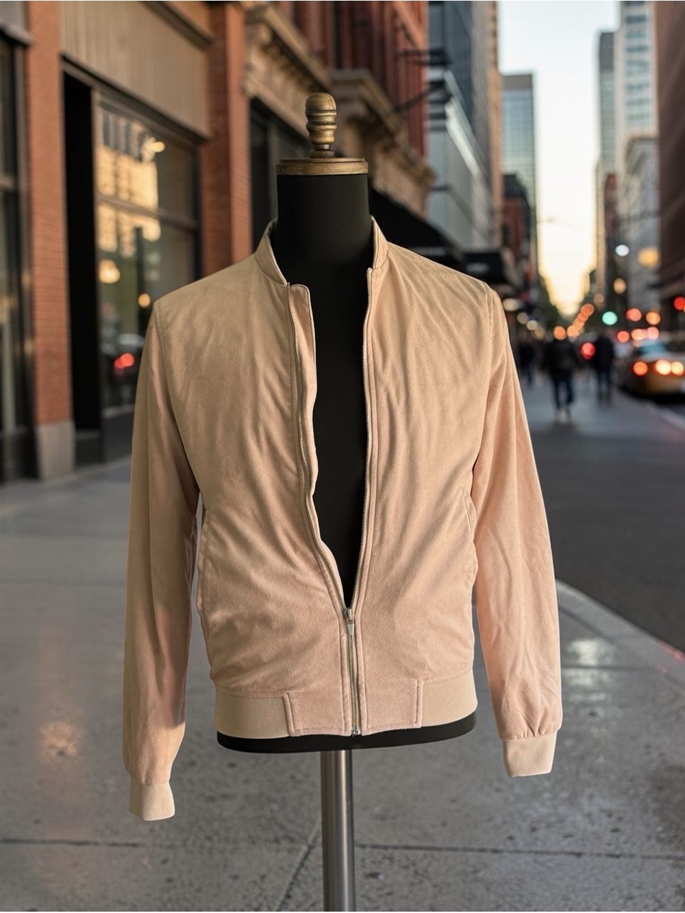 Zara Man Blush Bomber Jacket - Versatile Unisex Fit - Size Small